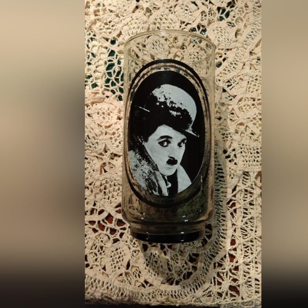 Charlie Chaplin glass from 70s